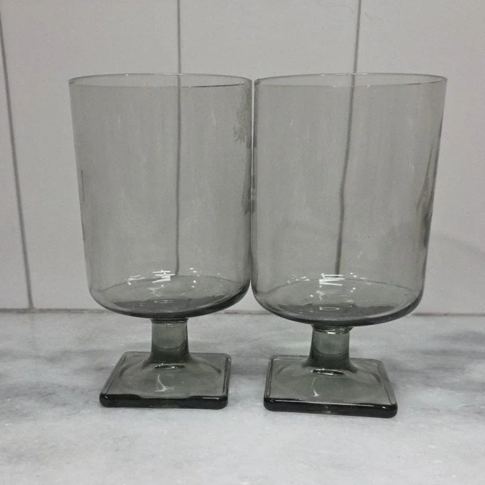 Federal Glass Nordic Midnight Juice Glasses, Set of 2, Square Base, 